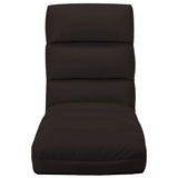 NNEVL Folding Floor Chair Brown Faux Leather