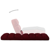 NNEVL Folding Floor Chair Wine Red Faux Leather