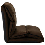 NNEVL Folding Floor Chair Brown Microfibre