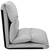 NNEVL Folding Floor Chair Light Grey Microfibre