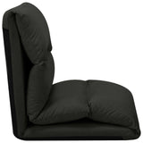 NNEVL Folding Floor Chair Black Microfibre