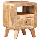 NNEVL Bedside Cabinet 30x30x41 cm Rough Mango Wood