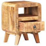 NNEVL Bedside Cabinet 30x30x41 cm Rough Mango Wood