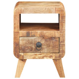 NNEVL Bedside Cabinet 30x30x41 cm Rough Mango Wood