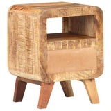 NNEVL Bedside Cabinet 30x30x41 cm Rough Mango Wood