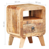 NNEVL Bedside Cabinet 30x30x41 cm Rough Mango Wood