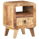 NNEVL Bedside Cabinet 30x30x41 cm Rough Mango Wood