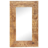 NNEVL Hand-Carved Mirror 80x50x11 cm Solid Mango Wood