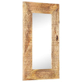 NNEVL Hand-Carved Mirror 80x50x11 cm Solid Mango Wood