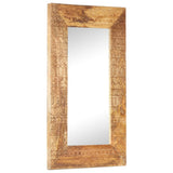 NNEVL Hand-Carved Mirror 80x50x11 cm Solid Mango Wood