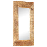 NNEVL Hand-Carved Mirror 80x50x11 cm Solid Mango Wood