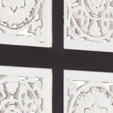 NNEVL Hand-Carved Wall Panel MDF 40x80x1.5 cm Black and White