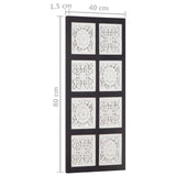 NNEVL Hand-Carved Wall Panel MDF 40x80x1.5 cm Black and White