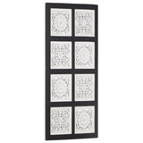 NNEVL Hand-Carved Wall Panel MDF 40x80x1.5 cm Black and White