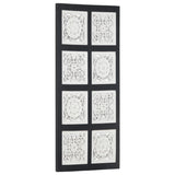 NNEVL Hand-Carved Wall Panel MDF 40x80x1.5 cm Black and White