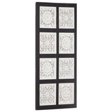 NNEVL Hand-Carved Wall Panel MDF 40x80x1.5 cm Black and White