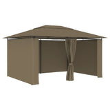 NNEVL Garden Marquee with Curtains 4x3 m Taupe 180 g/m²