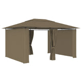 NNEVL Garden Marquee with Curtains 4x3 m Taupe 180 g/m²