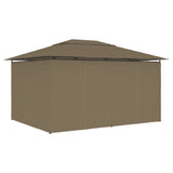 NNEVL Garden Marquee with Curtains 4x3 m Taupe 180 g/m²