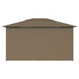 NNEVL Garden Marquee with Curtains 4x3 m Taupe 180 g/m²