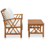 NNEVL 2 Piece Garden Lounge Set with Cushions Solid Acacia Wood