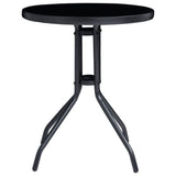 NNEVL Garden Table Black and Black 60 cm Steel and Glass