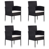 NNEVL Garden Chairs 4 pcs Poly Rattan Black