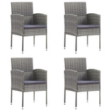 NNEVL Garden Chairs 4 pcs Poly Rattan Anthracite