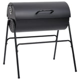 NNEVL Barrel Grill with 2 Cooking Grids Black 80x95x90 cm Steel