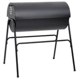 NNEVL Barrel Grill with 2 Cooking Grids Black 80x95x90 cm Steel