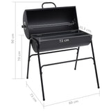 NNEVL Barrel Grill with 2 Cooking Grids Black 80x95x90 cm Steel