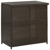 NNEVL 3 Piece Bar Set Poly Rattan Brown