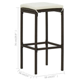 NNEVL 3 Piece Bar Set Poly Rattan Brown