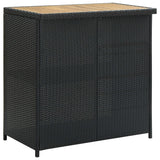 NNEVL 3 Piece Bar Set Poly Rattan Black
