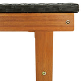 NNEVL Sun Lounger Poly Rattan and Solid Acacia Wood Black