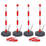 NNEVL Set of 4 Chain Posts and 2 Plastic Chians of 10 m Each