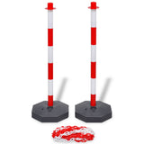 NNEVL Set of 4 Chain Posts and 2 Plastic Chians of 10 m Each