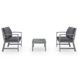 NNEVL 3 Piece Garden Lounge Set with Cushion Solid Acacia Wood Grey