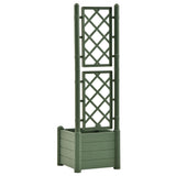 NNEVL Garden Planter with Trellis 43x43x142 cm PP Green