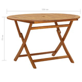NNEVL Folding Garden Table 120 cm Solid Acacia Wood
