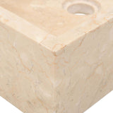 NNEVL Bathroom Vanity Cabinet Solid Teak with Sink Marble Cream