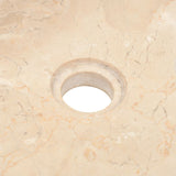 NNEVL Bathroom Vanity Cabinet Solid Teak with Sink Marble Cream