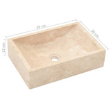 NNEVL Bathroom Vanity Cabinet Solid Teak with Sink Marble Cream