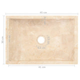 NNEVL Bathroom Vanity Cabinet Solid Teak with Sink Marble Cream