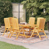 NNEVL 7 Piece Garden Dining Set Solid Teak Wood