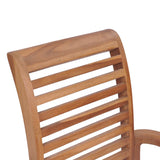 NNEVL Dining Chairs 4 pcs with Cream White Cushions Solid Teak Wood