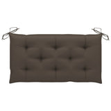 NNEVL Garden Bench with Taupe Cushion 112 cm Solid Teak Wood