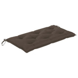 NNEVL Garden Bench with Taupe Cushion 112 cm Solid Teak Wood