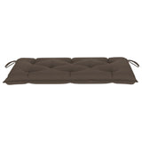 NNEVL Garden Bench with Taupe Cushion 112 cm Solid Teak Wood