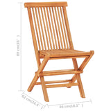 NNEVL 3 Piece Bistro Set with Grey Cushions Solid Teak Wood